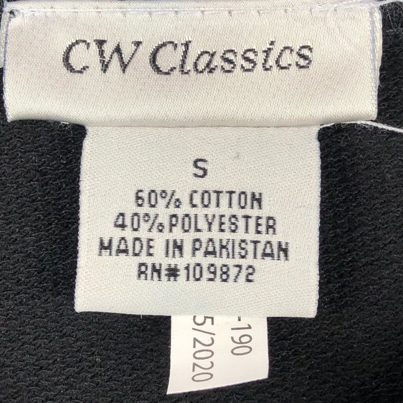 NEW CW Classics Cozy Black Cotton Blend French Terry 2 Piece Set Athleisure - Picture 16 of 16